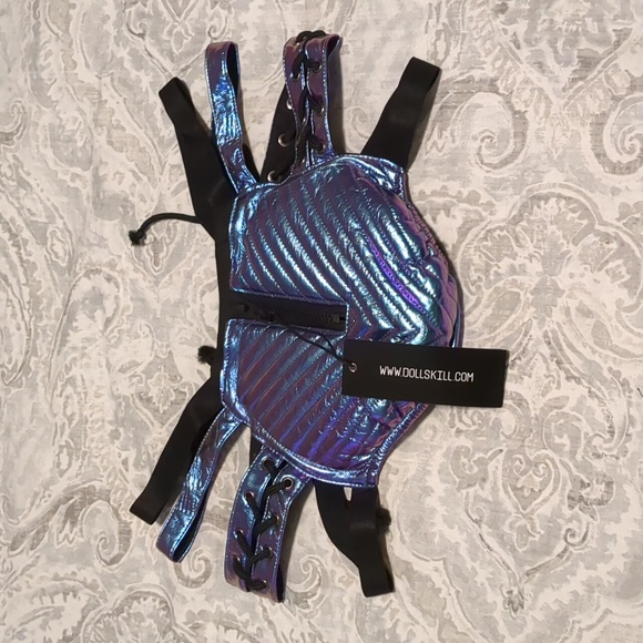 NWT Club EXX Rude Awakening Lace-Up Shorts - Indigo, S - Picture 2 of 3